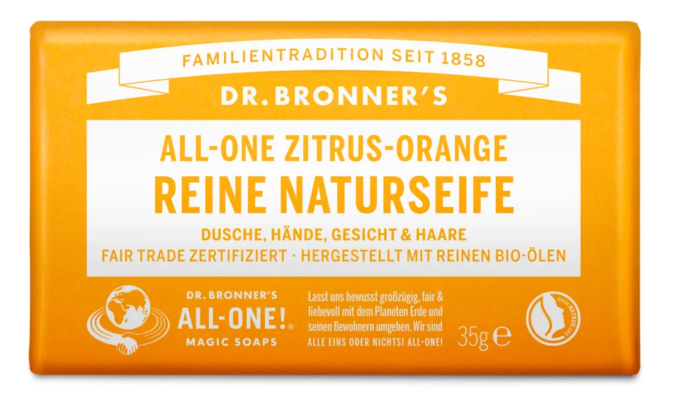 dr-bronner-s-citrus-orange-naturseife-140-g image 1