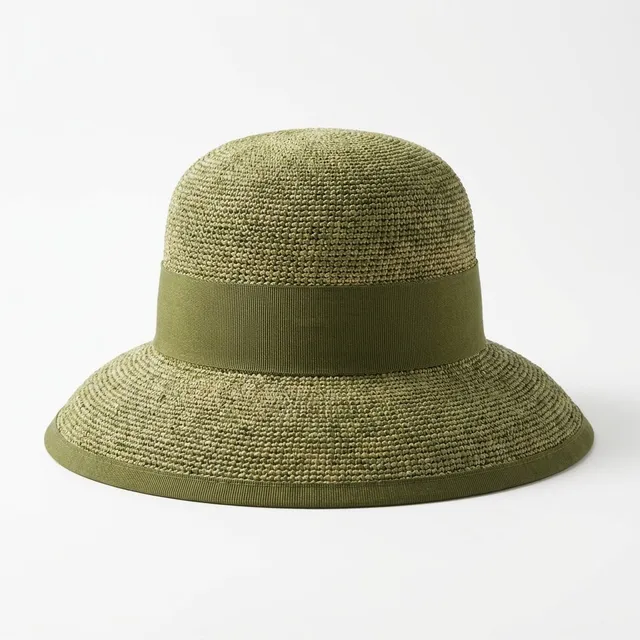 samis-raffia-glocke-cloche-strohhut-oliv-one-size image 1