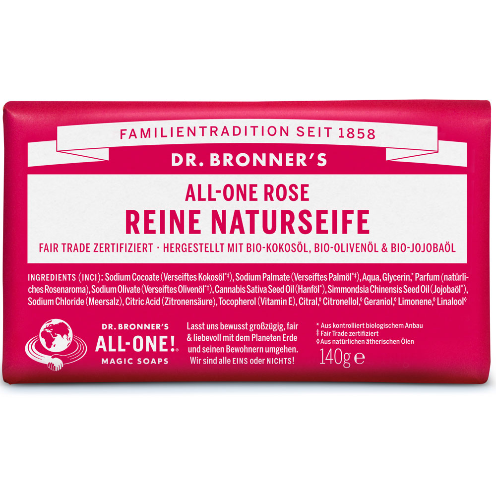 dr-bronner-s-rose-reine-naturseife-140-g-st-ckseife-vegan image 1
