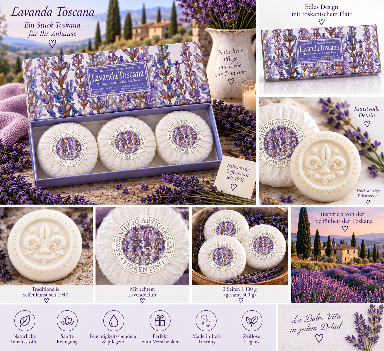 saponificio-fiorentino-seifenset-lavanda-toscana-3x100-g image 3