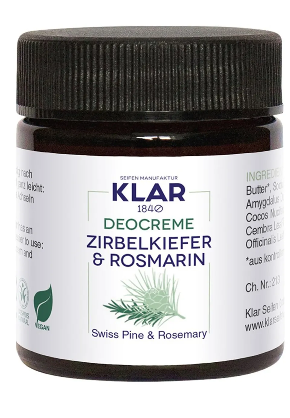klar-s-zirbelkiefer-rosmarin-deo-creme-30-ml-aluminiumfrei image 1