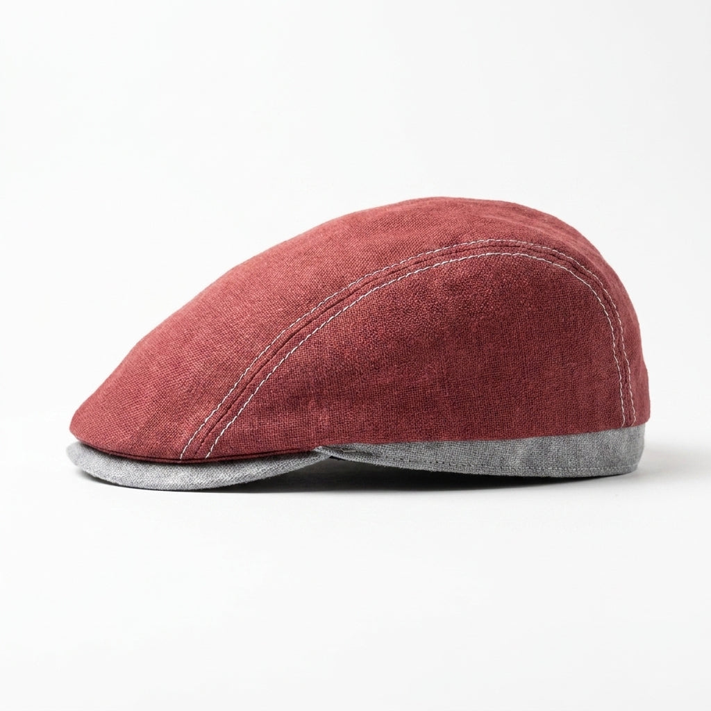 samis-flatcaps-flatcap-schieberm-tze-rot-leinen image 5