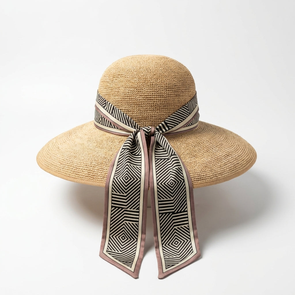 samis-cloche-flapper-strohhut-natur-mit-seidentuch image 3