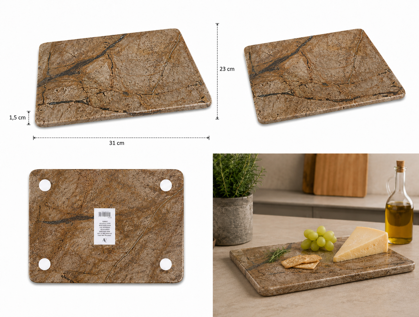 marmor-servierplatte-mit-f-en-31x23-cm-wei-gr-n image 2