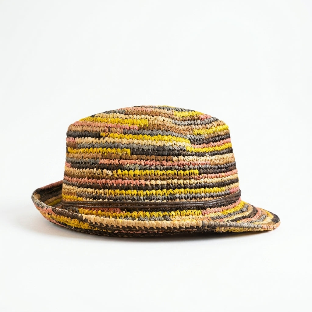 samis-trilby-raffiaborte-strohhut-patchwork-one-size image 5