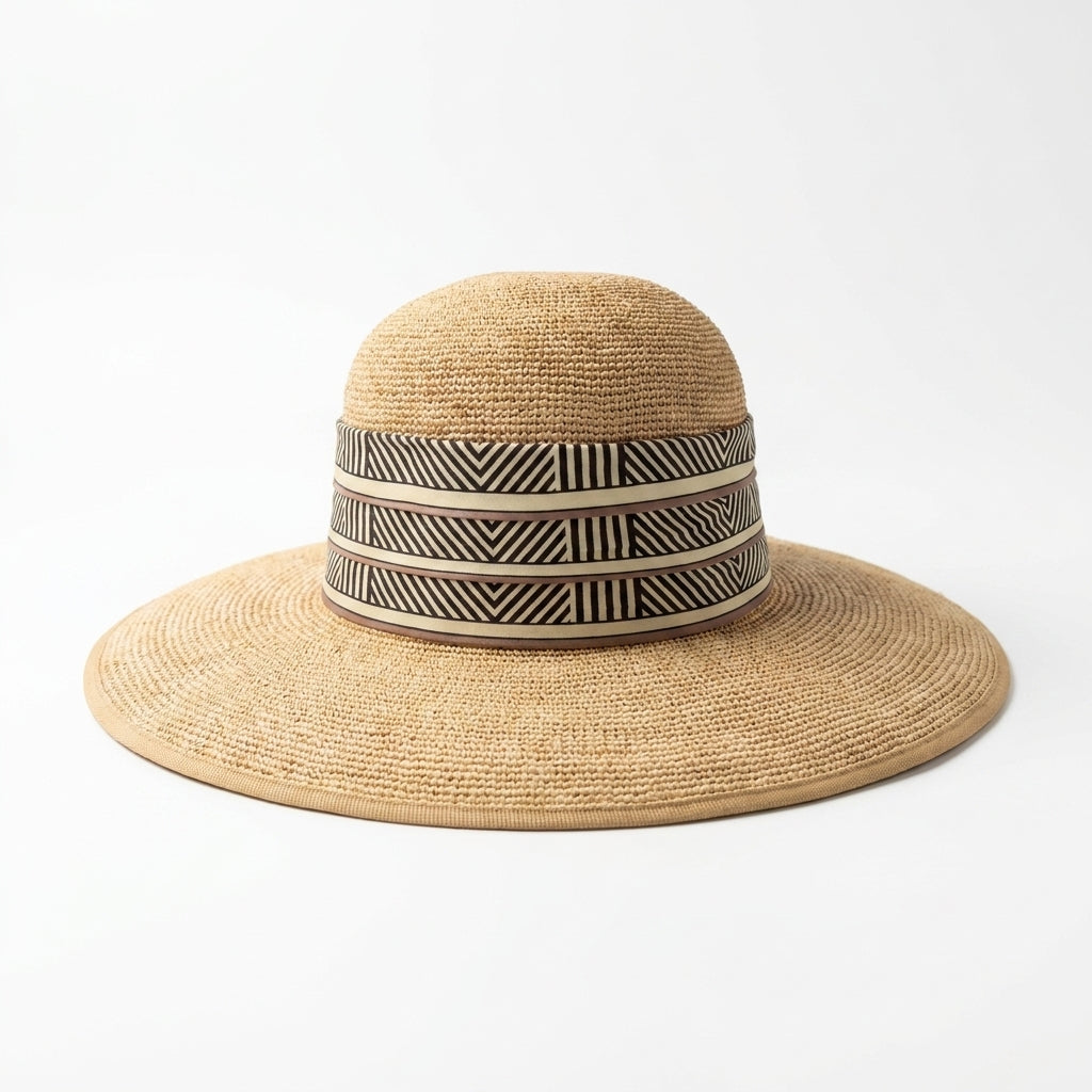 samis-cloche-flapper-strohhut-natur-mit-seidentuch image 1