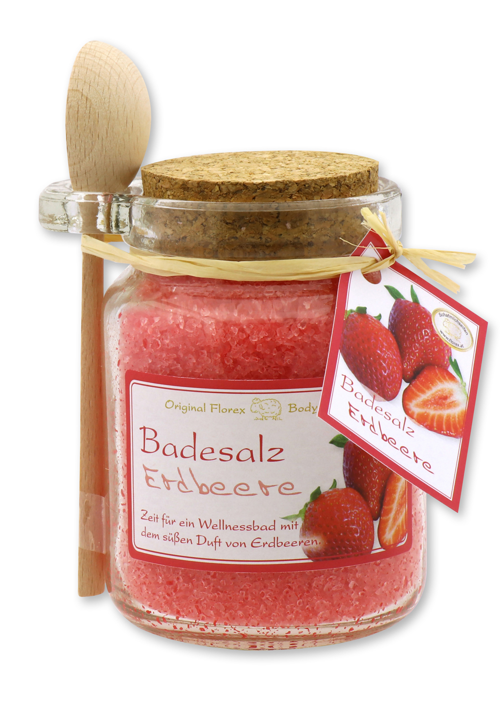 florex-badesalz-erdbeere-schafmilch-300g-glas-badezusatz image 1