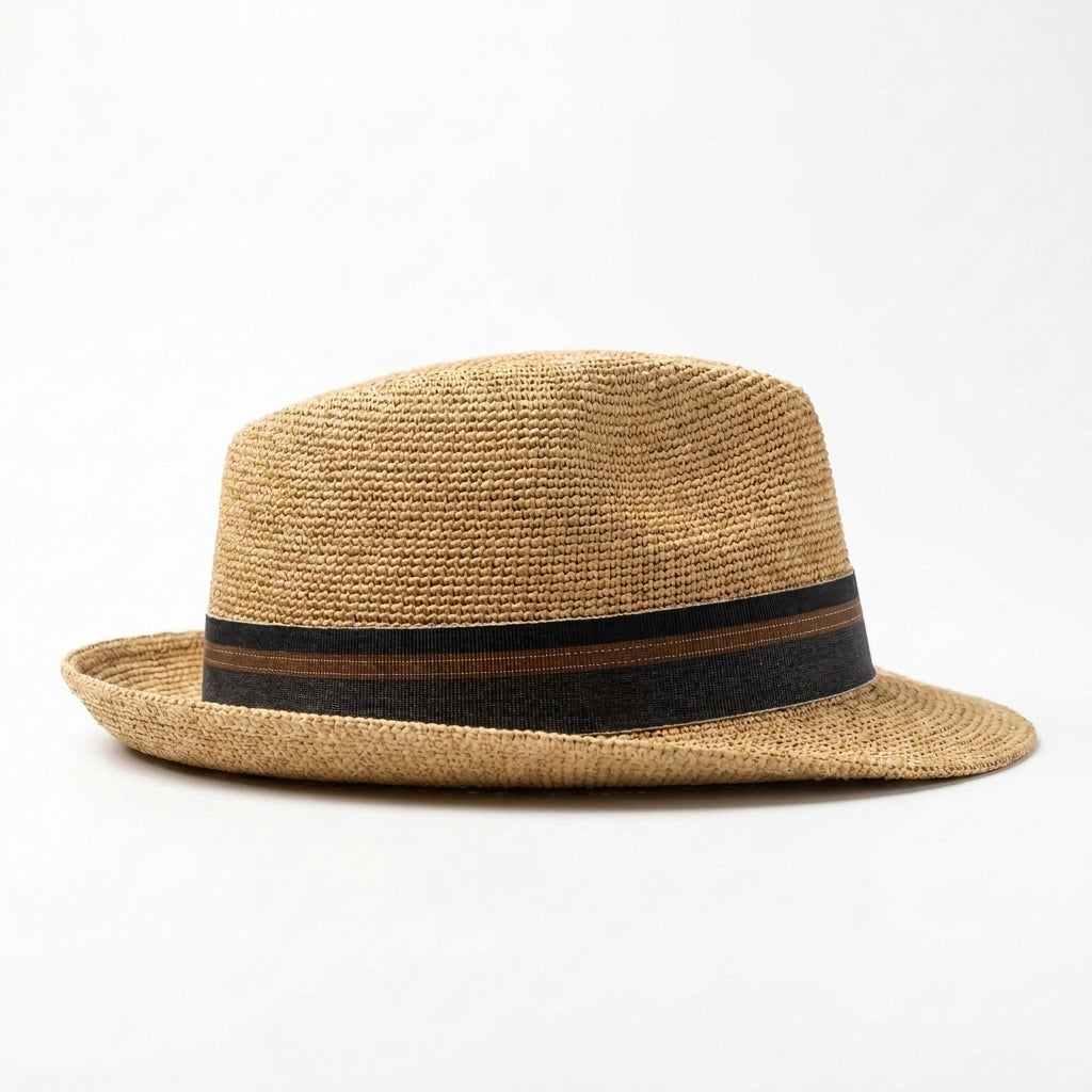 samis-traveller-strohhut-natur-mit-navy-band-knautschbar image 3
