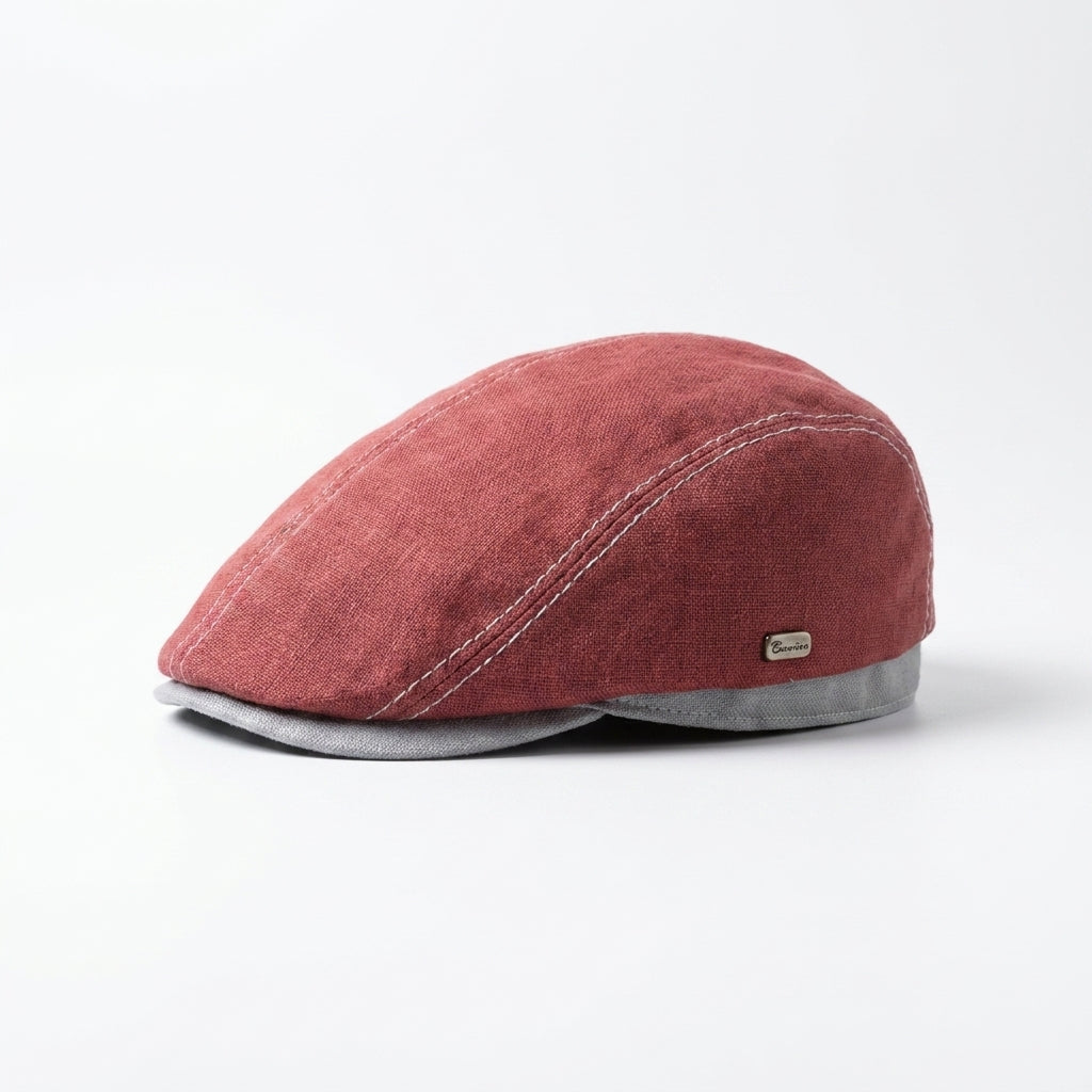 samis-flatcaps-flatcap-schieberm-tze-rot-leinen image 2