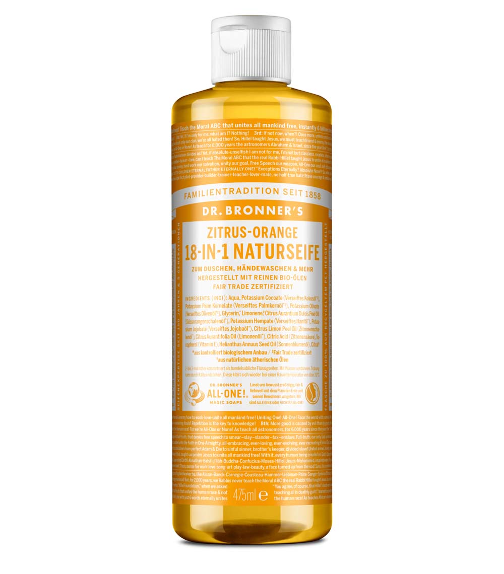 dr-bronner-s-citrus-orange-18-in-1-naturseife-475-ml-bio image 1