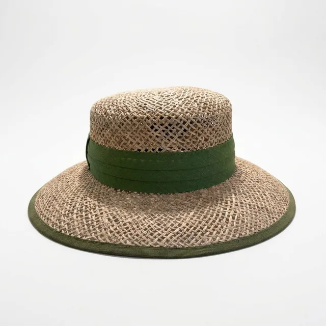samis-cloche-seegras-sommerhut-natur-oliv-one-size-geflochten image 1