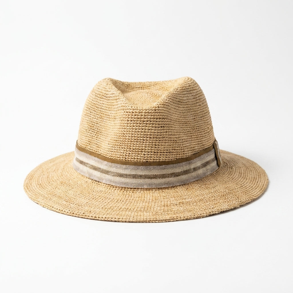 samis-traveller-raffia-strohhut-natur-band-oliv-rollbar image 1