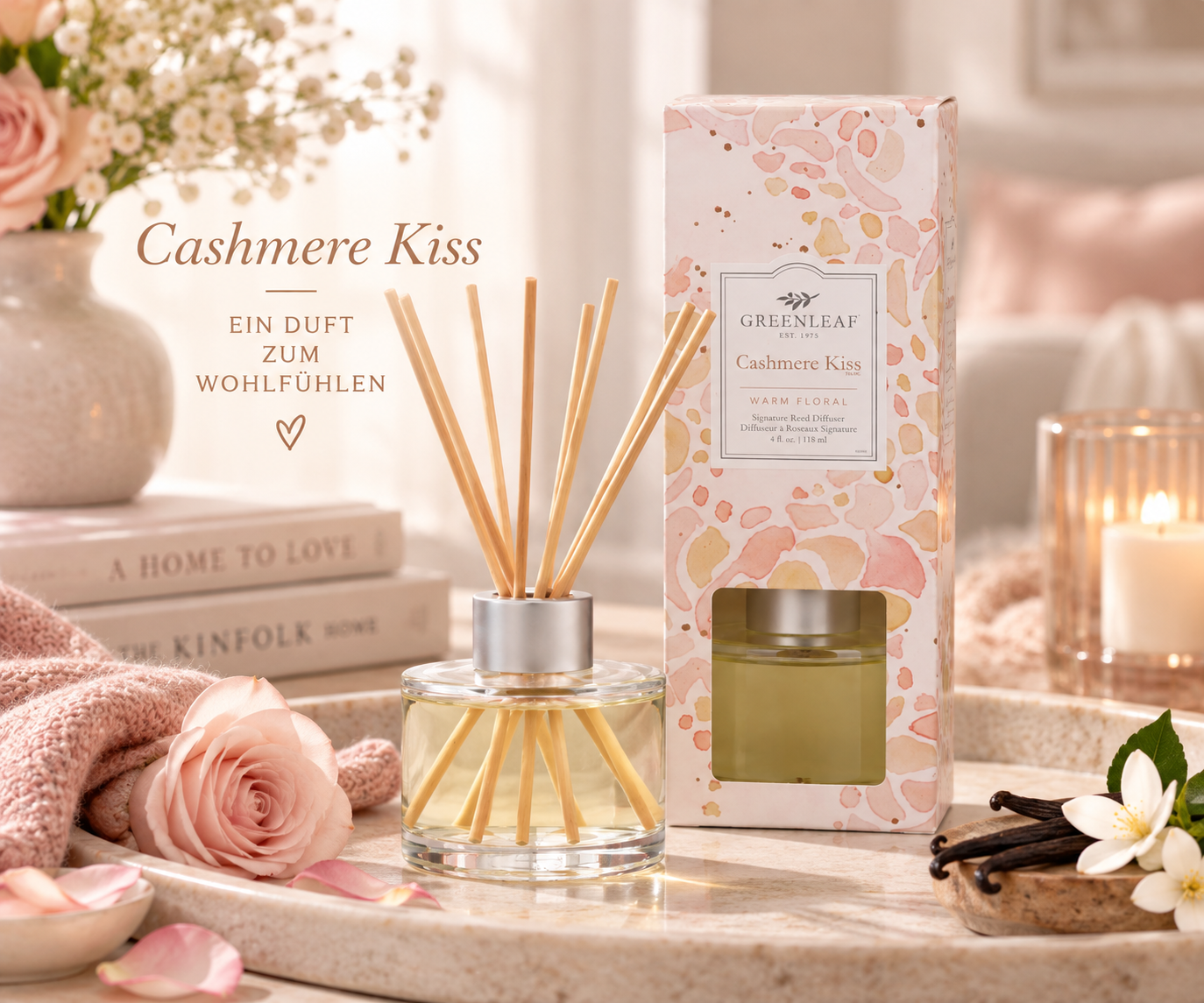 greenleaf-cashmere-kiss-reed-diffuser-118ml-rose-vanille image 3