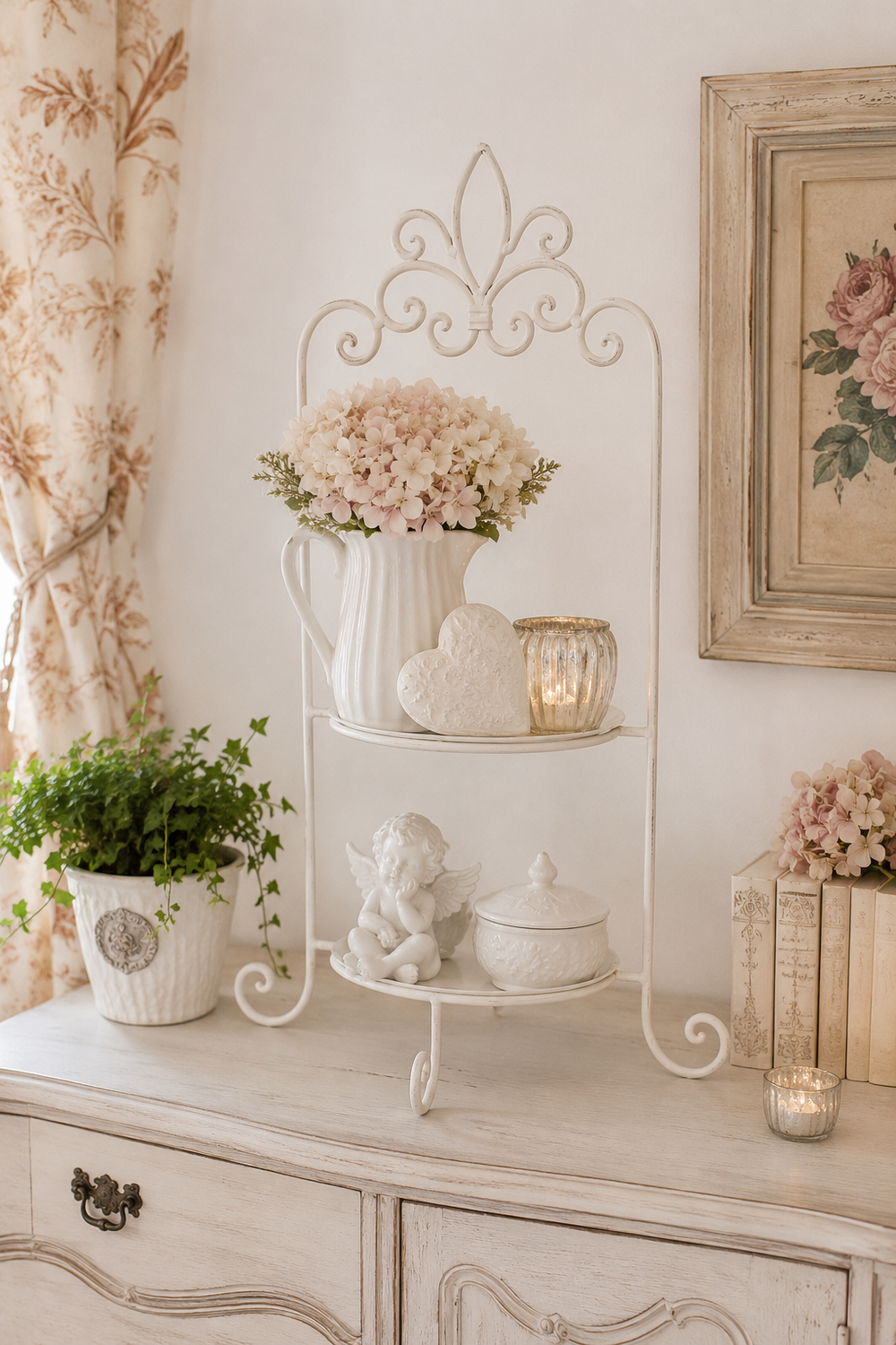 clayre-eef-etagere-2-teller-metall-wei-38x30x57-cm image 2
