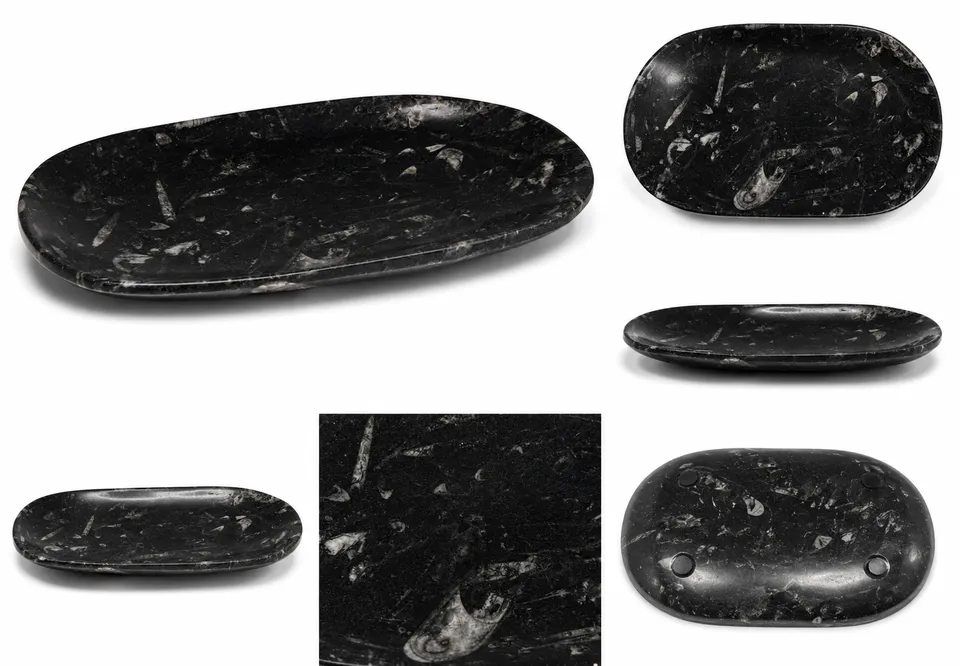 nesbel-orthoceras-dekoschale-fossilienstein-19x10-cm-schwarz image 1