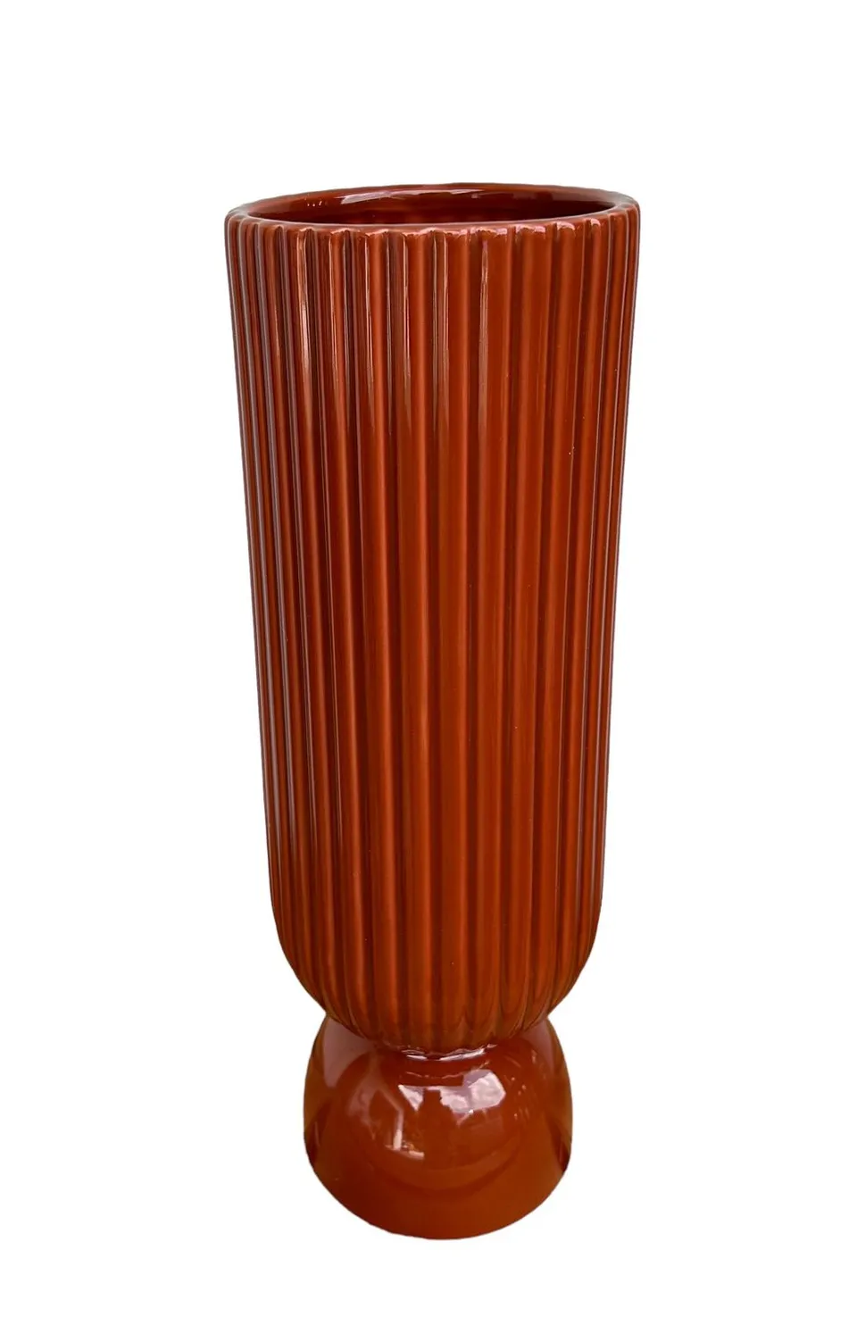 couch-dekovase-keramik-rot-37-cm-blumenvase image 1