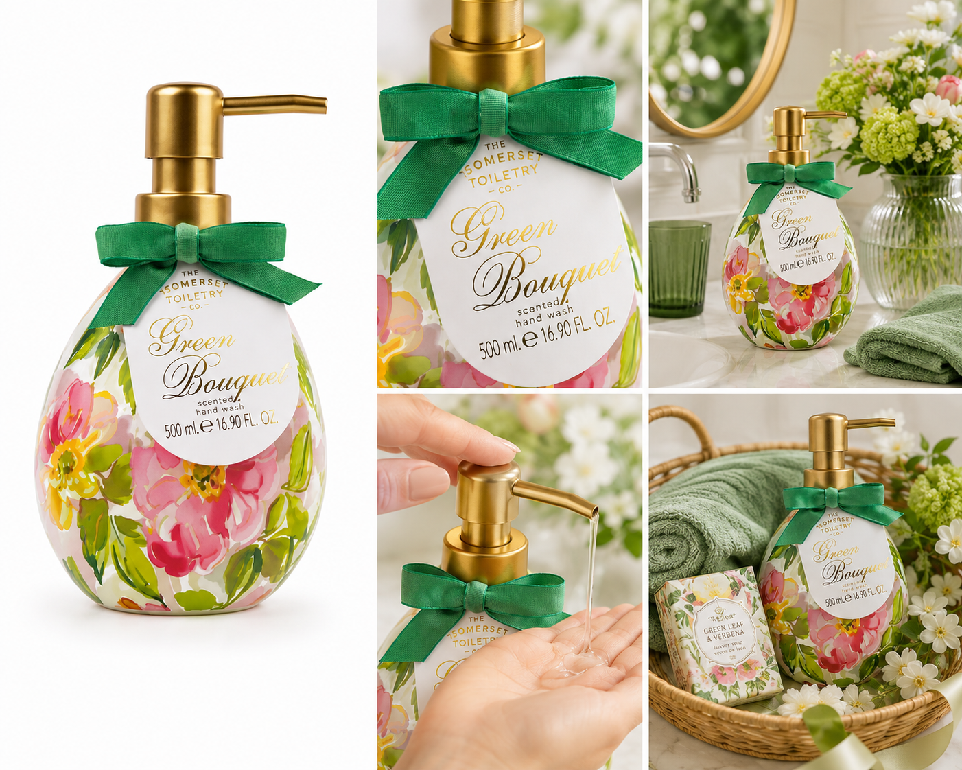 somerset-toiletry-green-bouquet-handseife-500-ml-blumig image 3