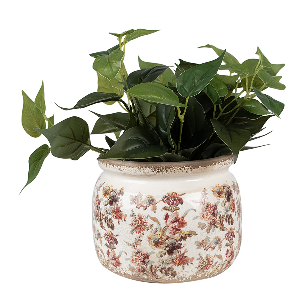 clayre-eef-blumentopf-keramik-beige-rosa-20-cm-landhausstil image 2