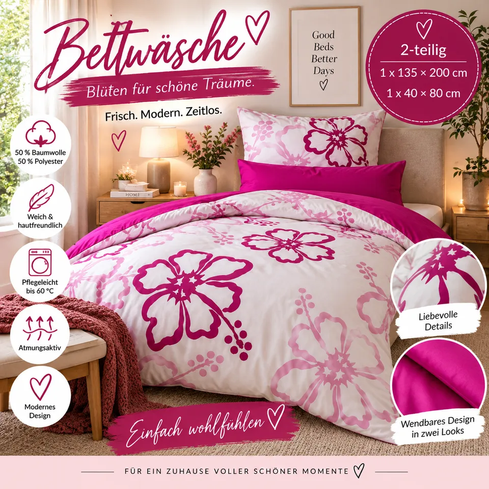bettw-sche-135x200-pink-blumen-wendebettw-sche-2-tlg image 1